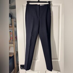 LK Bennett Navy Pinstripe Straight Leg Pants